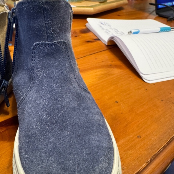 VGUC Mini Boden Navy Blue Rainbow Suede Boots UK Size 25 US Size 3 - Picture 14 of 14